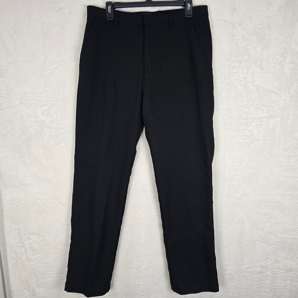 Oobe Mens Black Dress Work Pants Flat Front Uniform Trousers 32x32